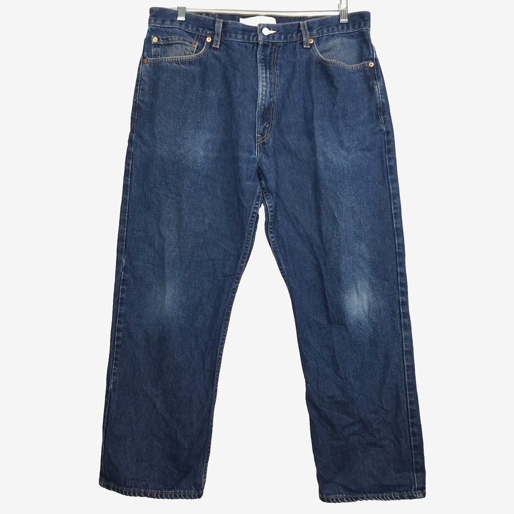 Levi's 505 Straight Regular Fit Men 36x28 Blue Cotton Denim 505-0216 Vintage Y2K